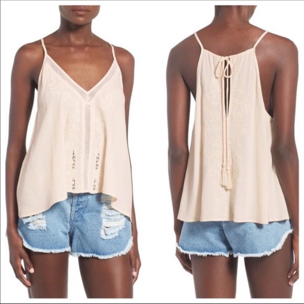 ASTR Cream Floral Tank Top